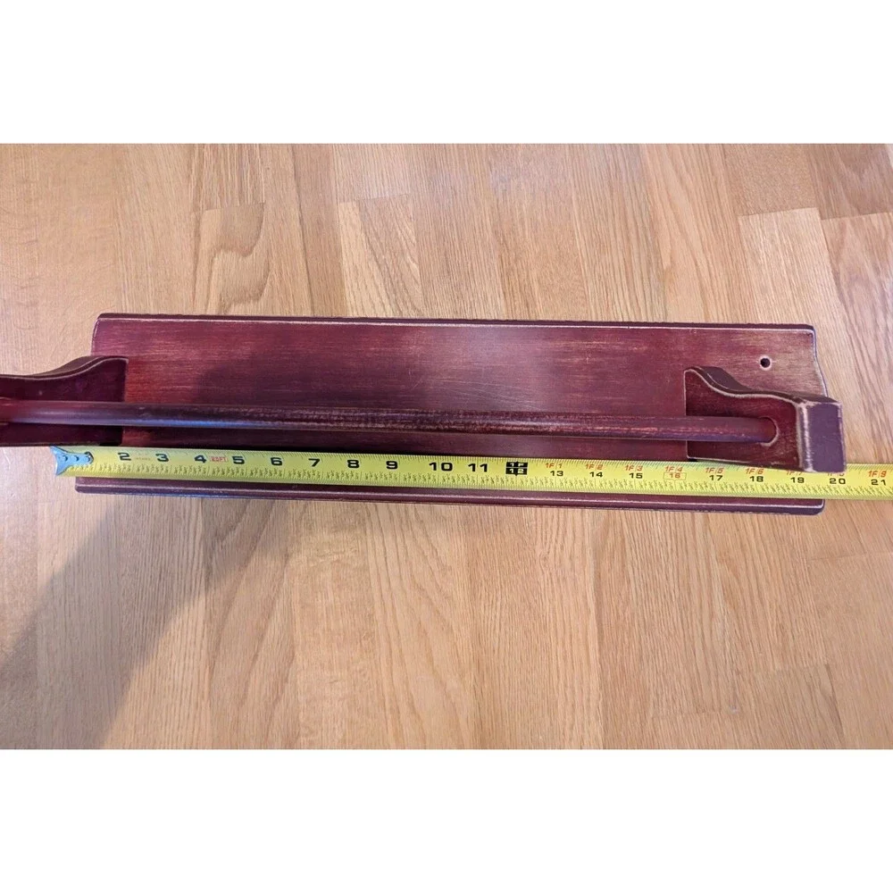 Vintage 1994 Apple Wood Towel Rack Bar Shelf Cottagecore 20